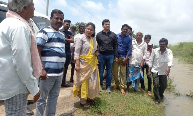 ಮಳೆ ಹಾನಿ ಪ್ರದೇಶಕ್ಕೆ ಜಿಲ್ಲಾಧಿಕಾರಿ ವೈಶಾಲಿ ಎಂ.ಎಲ್.  ಭೇಟಿ