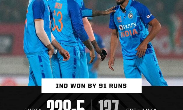 ಶ್ರೀಲಂಕಾ ವಿರುದ್ಧ 3ನೆ ಟಿ-20ಪಂದ್ಯ; 91 ರನ್‌ಗಳ ಜಯ ಸಾಧಿಸಿ ಸರಣಿ ಗೆದ್ದ ಭಾರತ