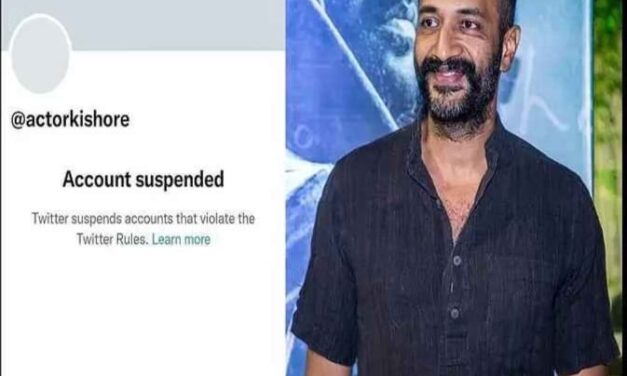 ನಟ ಕಿಶೋರ್ ಟ್ವಿಟರ್ ಖಾತೆ ಬ್ಯಾನ್