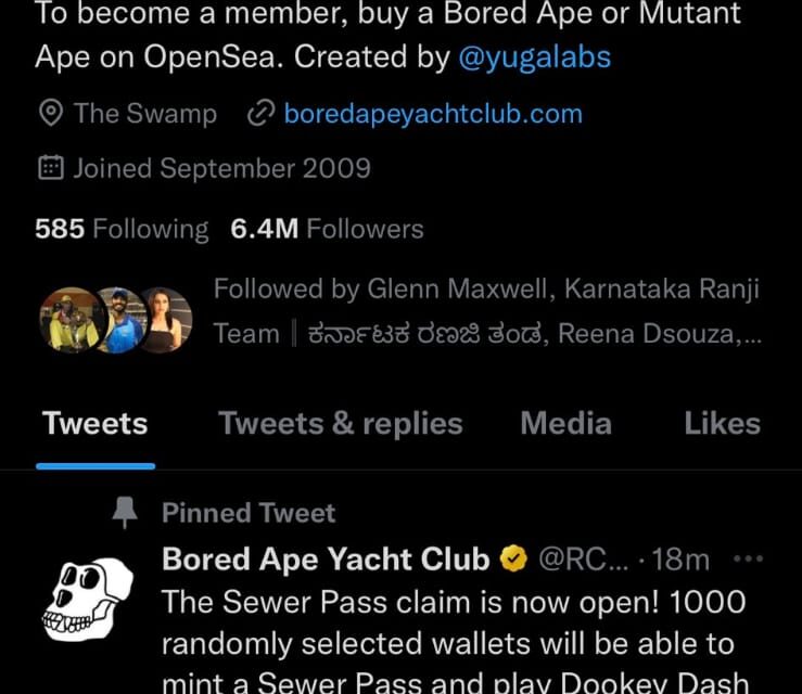 RCB ಟ್ವಿಟರ್ ಖಾತೆ ಹ್ಯಾಕ್